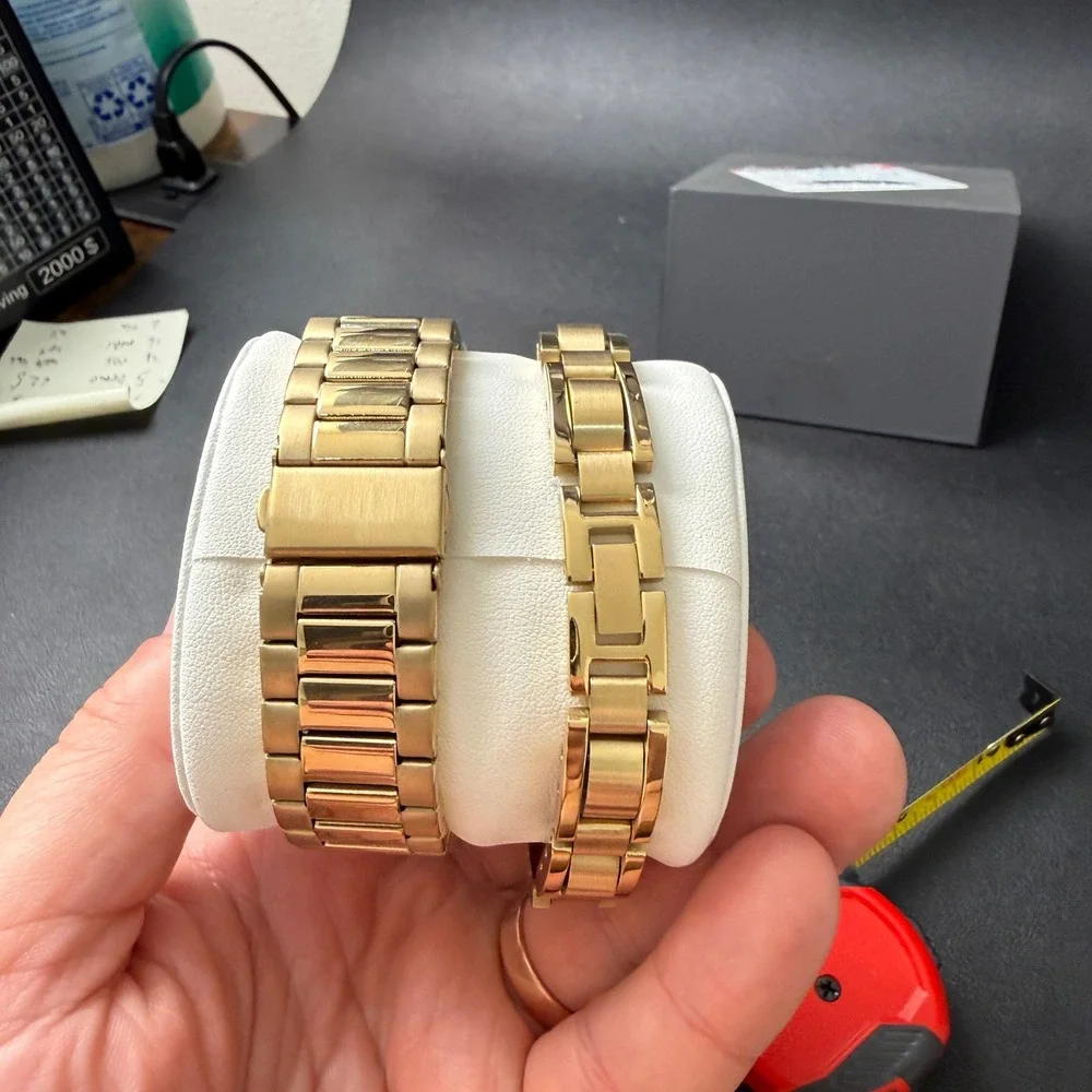 MSRP $105 Armitron 20/5374GP Men's Gold Tone Watch and Bracelet Set New Battery